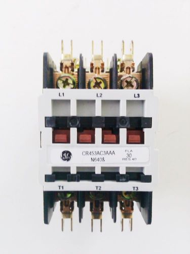 General Electric CR453AC3AAA Definite Purpose Contactor 3 Pole 120 Volt Coil NIB