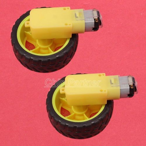 2pcs 3v-6v dc hobby motor type tt homotaxial 1:120 gear motor with wheel for sale