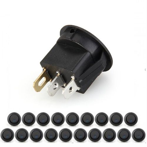 New Mini 20 Led Rocker Indicator Switch 3 Pin On-Off 12V Dc Blue