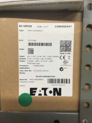 MMX11AA2D8NO-O Eaton Cutler Hammer .75HP 2.8AMP 110/120V 1PH