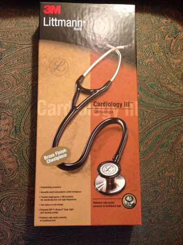 3M LITTMANN CARDIOLOGY III  STETHOSCOPE BLACK 27 INCH Brass Finish Chestpiece