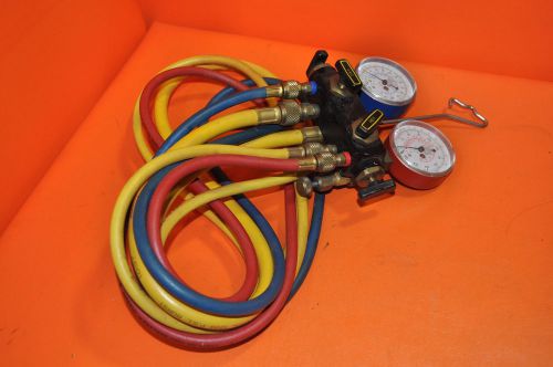 Imperial 4-Valve Manifold Hose Set R22 R12 GAUGES VALVE REF SET