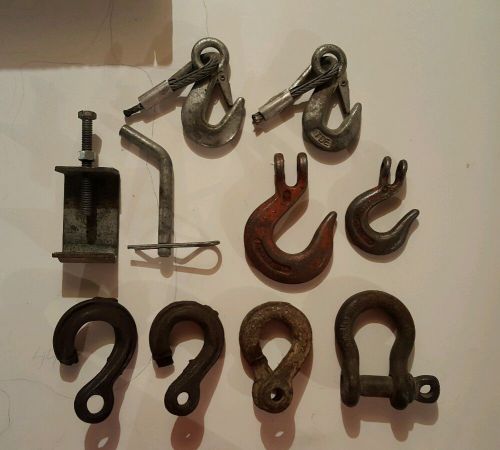 Lot towing, crane, rigging, slip hook 10 piece crosby laughlin-tde- pins vtg for sale