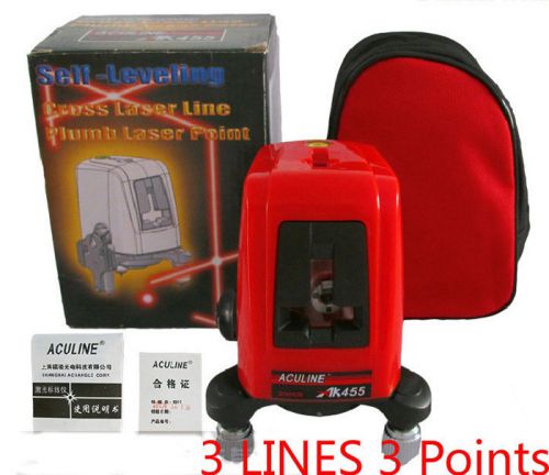 AK455 360 Degree Self-leveling Cross Laser Level Red 3 Lines 3 Points Electrical