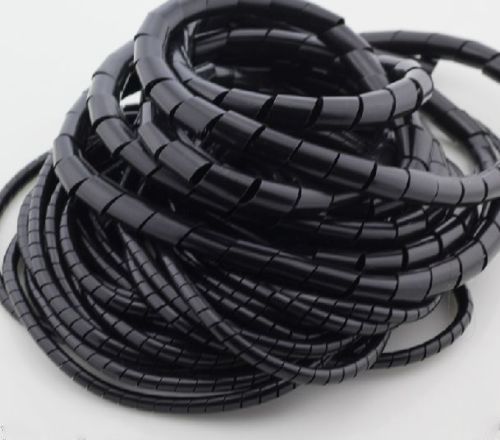 4mm 70.5FT 21.5M Spiral Cable Wire Wrap Tube Computer Manage Cord Black M1229 QL
