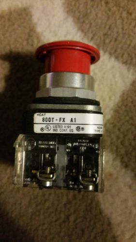 Allen Bradley 800T-FX6A1 Push Button, Push-Pull, 30mm, Red, Mushroom Head