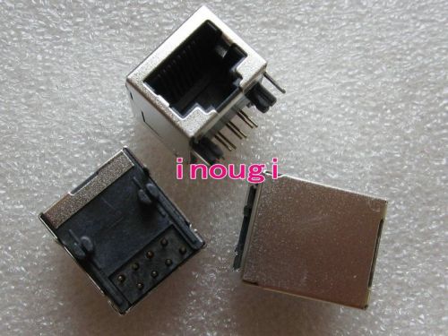 New 10pcs RJ45 8 Pins Modular Network PCB Metal Right Angle Board Jack Connector