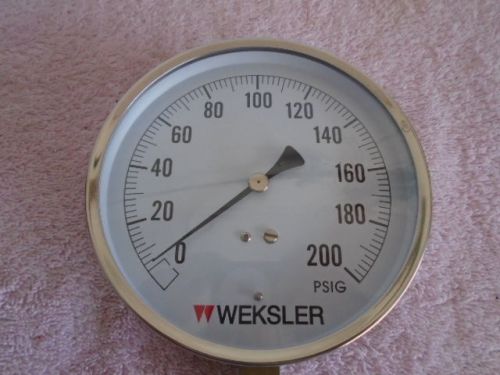 Weksler EA14E 4.5&#034; Comtractor 5WL34 SS BR.LM 1/4&#034; .0-200 PSIG NEW In Box