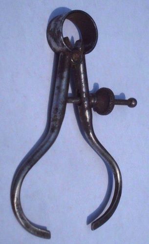 VINTAGE STARRETT TOOLMAKERS SPRING-TYPE OUTSIDE CALIPER 2+1/2 IN LEGS SOLID NUT