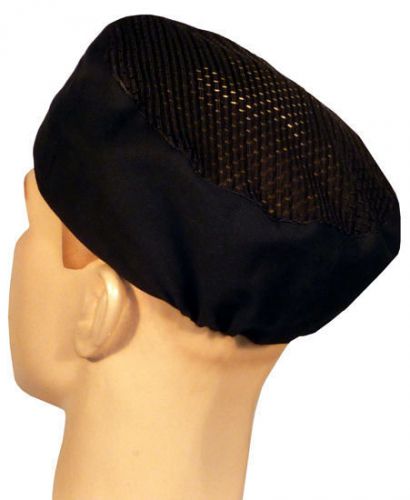 Sparkling Earth Hook &amp; Loop Mesh Airflow Chef Beanie w/sweatband - Black &amp; White