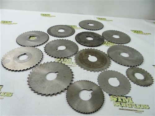 Lot of 13 hss slitting slotting saws 2-1/2&#034; to 4&#034; with 7/8&#034; - 1&#034; bores national for sale