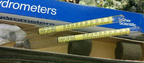 FISHER lab glass hydrometers 11-556J  TWO 02-500