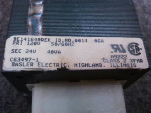 Basler Electric Transformer Primary 120V,50/60Hz Secondary 24V,40VA BE141640REK