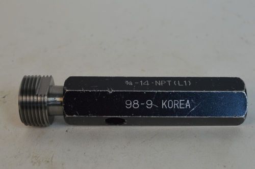 3/4 - 14-NPT (L1) Korea 98-9  GO &amp; NO-GO THREAD PLUG GAGE