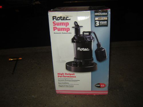 High output flotec fpos3200a 1/2 hp submersible sump pump 3630 gph brand new  !! for sale