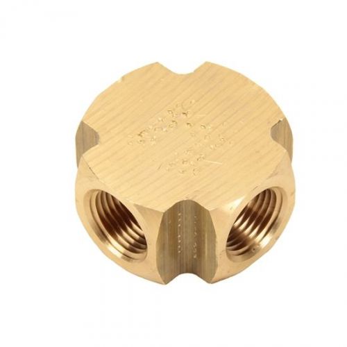 1/8&#034; Female NPT FNPT 4-Way Cross Solid Brass Fitting Class Union