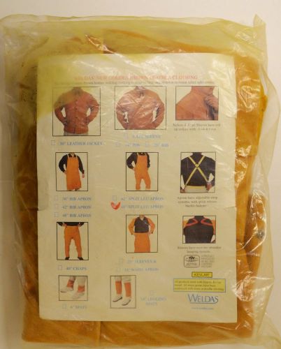 WELDAS 48&#034; Split Leg Apron Leather Welding Apparel, 44-228, New, Sealed.