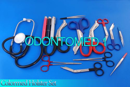 3 Set Colormed Holster Set EMS EMT Diagnostic Surgical Inst