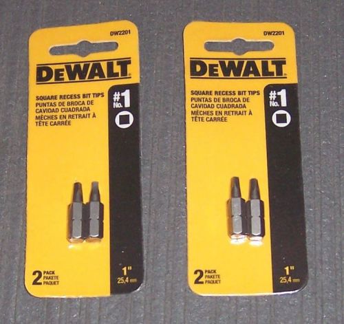 2 ea.(4 bits) 2 pack - DeWalt DW2201 # 1 Square Recess Insert Bits