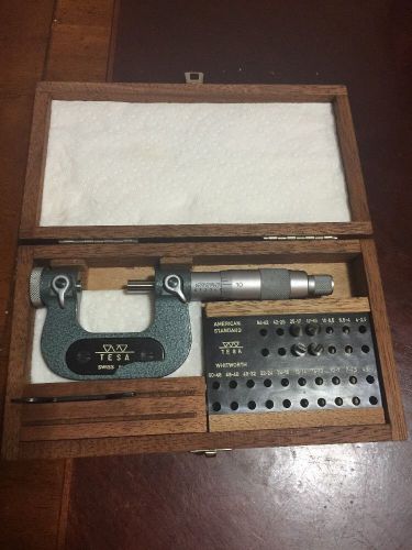 Tesa Brown Sharpe 0-1 Inch Thread Micrometer Swiss Made