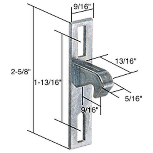 9/16&#034; Wide Zinc Plated Lock Keeper with 1-13/16&#034; Screw Holes