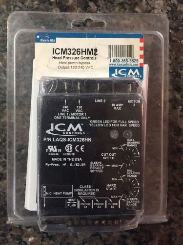 *NEW* ICM326HM2, HEAD PRESSURE CONTROLS, HEAT PUMP BYPASS, 120-240V, ICM326HN