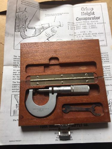 York Machinery Micrometer, Crimp Height Comparator, Rs 1019–5 L