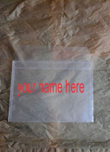 100 pcs custom printed  PLASTIC ENVELOPES ( 1 ink color).