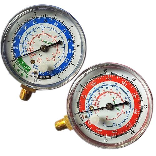 One Pair A/C Air Conditioner R404A R134A R22 Refrigerant Low&amp;High Pressure Gauge