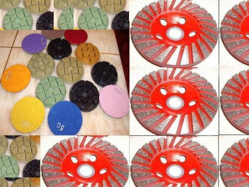 48 Pcs 4&#034; Diamond Floor Polishing Pad 12 Cup Concrete Terrazzo Granite Marble