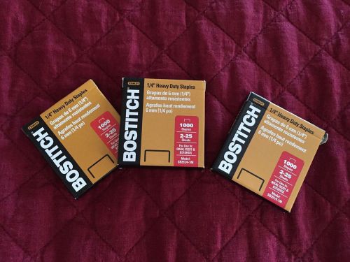 Stanley Bostitch 1/4&#034; Heavy Duty Staples -- 3 Boxes