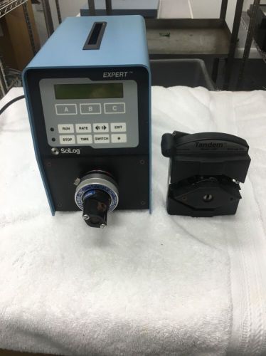 Scilog expert peristaltic laboratory pump with fluid metering head + tandem 1081 for sale