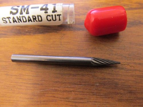 Carbide Burr (SM-41) Pointed Cone - Single Cut - 1/8 x 1/8 x 11/32 x 1 1/2