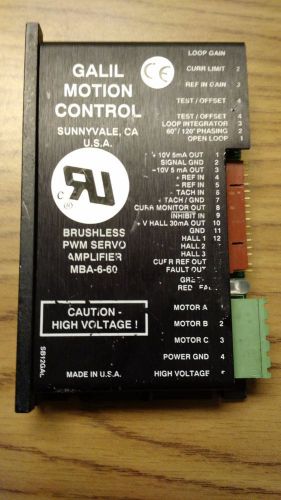 Galil Motion Control, Brushless PWM Servo Amp. MBA-6-60   B12A6D-GAL