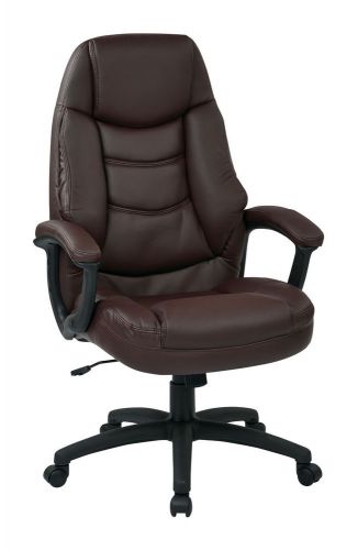 Oversized Executive Burgundy Faux Leather Chair with Padded Arms