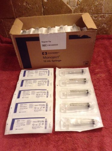 Monoject covidien 12 ml syringe lot 65 regular tip exp 2020 brand new for sale
