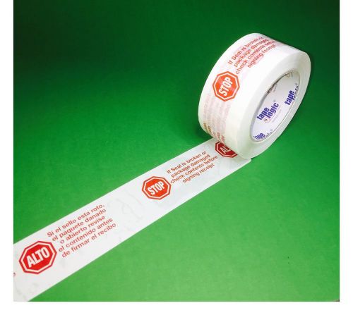 1 Roll Pre-Printed Spanish English Seal Broken Packaging Box Tape 2&#034;x 110 Yards