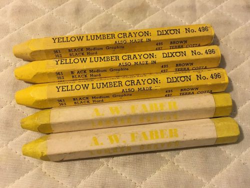 Vtg lot lumberjack construction yellow crayons dixon #496 &amp; farer for sale