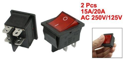 uxcell 2 Pcs KCD4 DPST ON-OFF 4 Pin Rocker Boat Switch 15A/20A AC 250V/125V