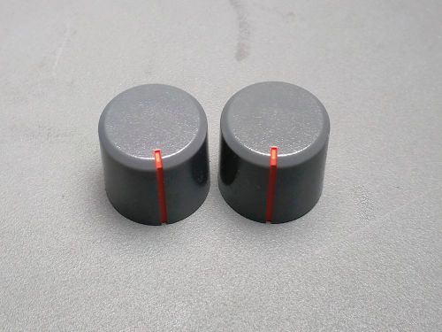 Plastic Knob, D Shaft, Gray with orange indicator, 15.5mm OD, 15mm tall, 100 pcs