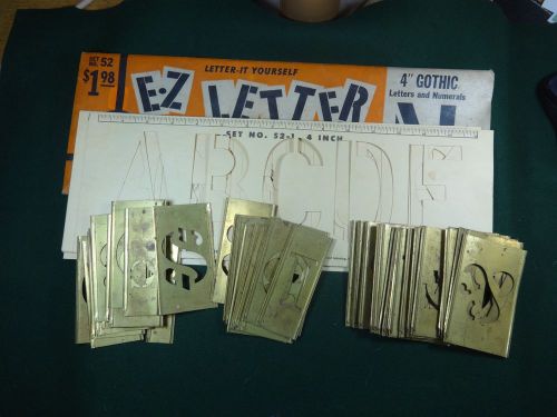 LOT OF 54 VINTAGE BRASS INTERLOCKING LETTER AND NUMBER STENCILS