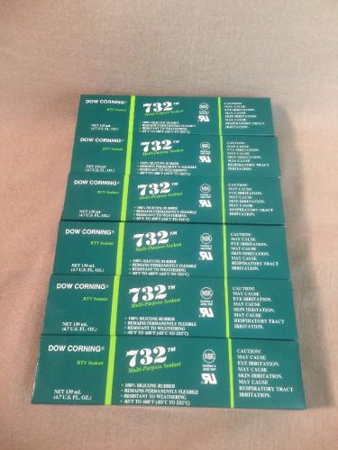 (6) dow corning rtv sealant 732 multi-purpose, silicon rubber, black old stock for sale