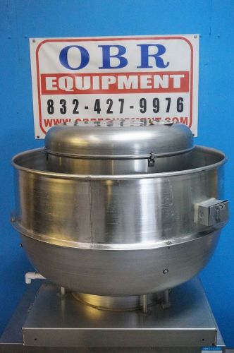 COOK RESTAURANT HOOD EXHAUST FAN 30” X 30” BASE 27” WHEEL MODEL 195VCRH 195VH5B