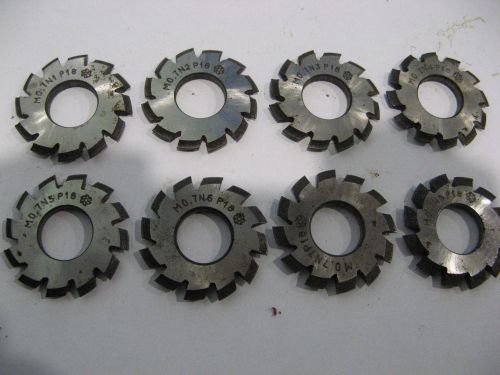 Set M0,7 N1-N8 (8 pcs) HSS Module Involute Gear Cutters PA 20 deg NEW USSR