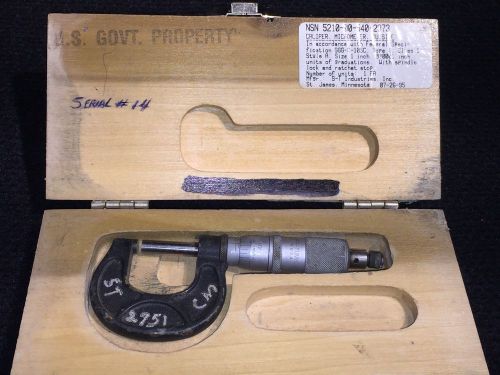 SCHERR-TUMICO OUTSIDE CALIPER, 1&#034;, W/WOODEN BOX