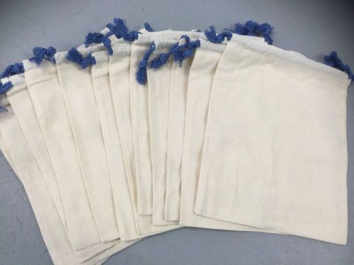 12 Canvas Drawstring Bags 9x10 With Drawstring See Screen Print Photo