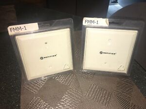 Two Notifier FMM-1 Fire Alarm Addressable Monitor Module Ivory
