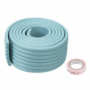 W-Shape NBR Anti-collision Strip with Tape, 2 Meters Length Light Blue, 2pcs