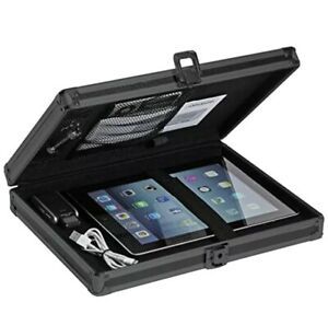 Locking Document Storage Briefcase Aluminum Frame Clipboard Hard Solid Clip Case