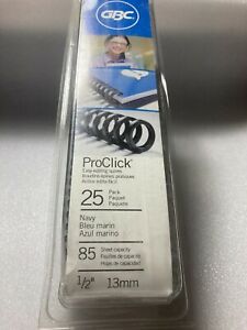 GBC ProClick Easy Edit Spines 1/2&#034; Diameter 85 Sheet Capacity 25 Pack